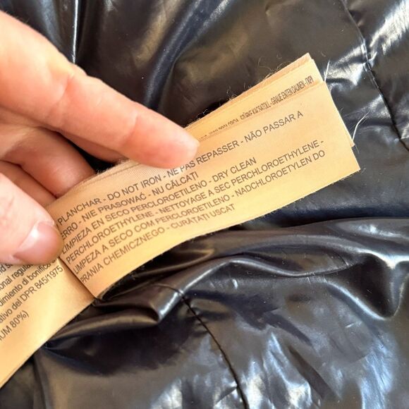 Massimo Dutti 165g Duck Down Feather Black Long Length Puffer Coat | Size S - Picture 12 of 12